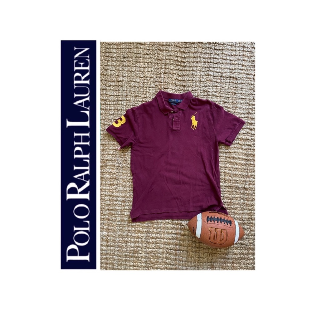 XL Boys Ralph Lauren Big Pony Burgundy Polo Shirt
